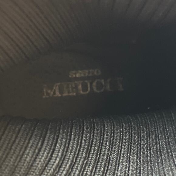 Sesto Meucci Ankle Boots Black Knit Cuff Western Bootie Women's Size 6 - Picture 7 of 11